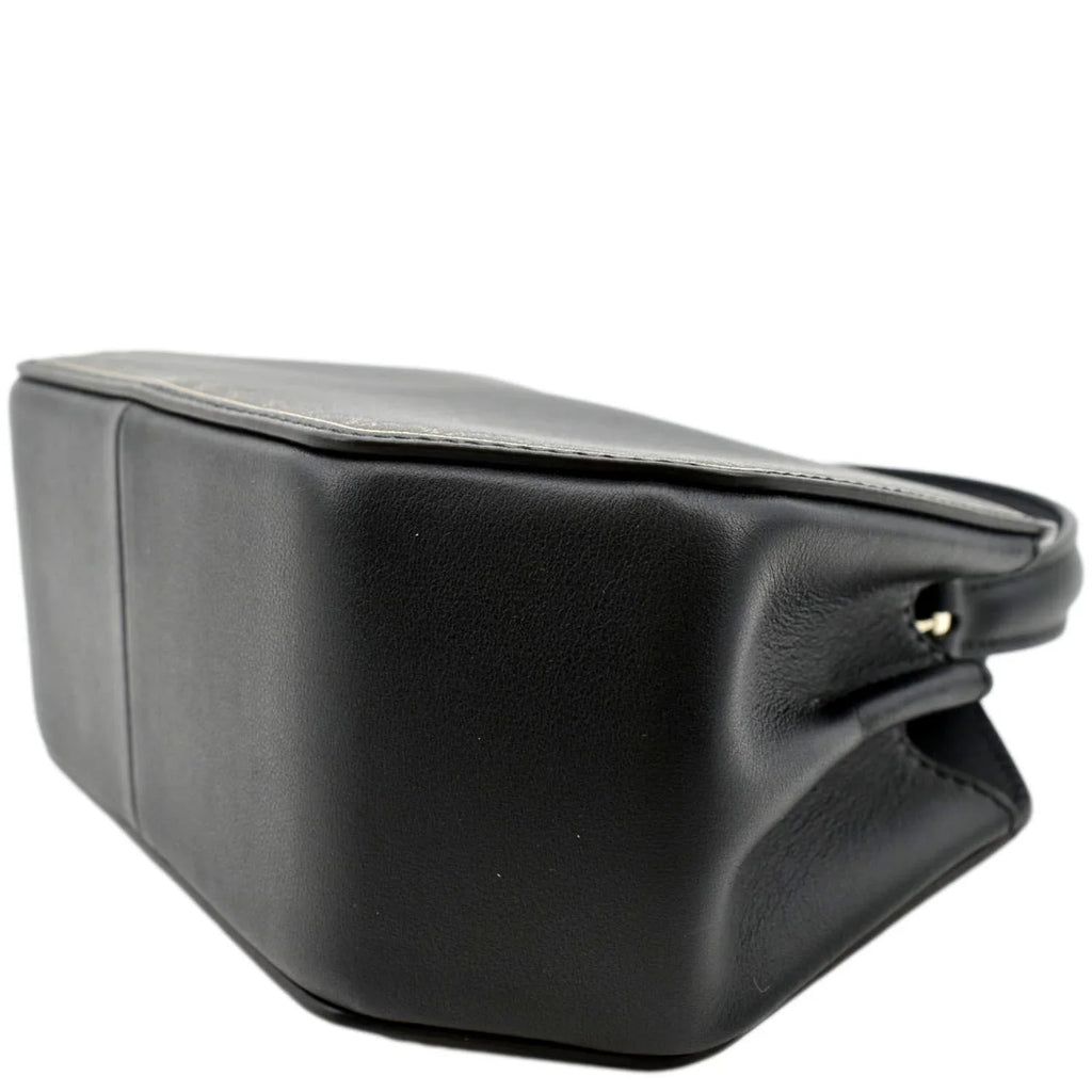 CARTIER Black Calfskin Guirlande Top Mini Pre-owned Handle Leather Satchel Bag