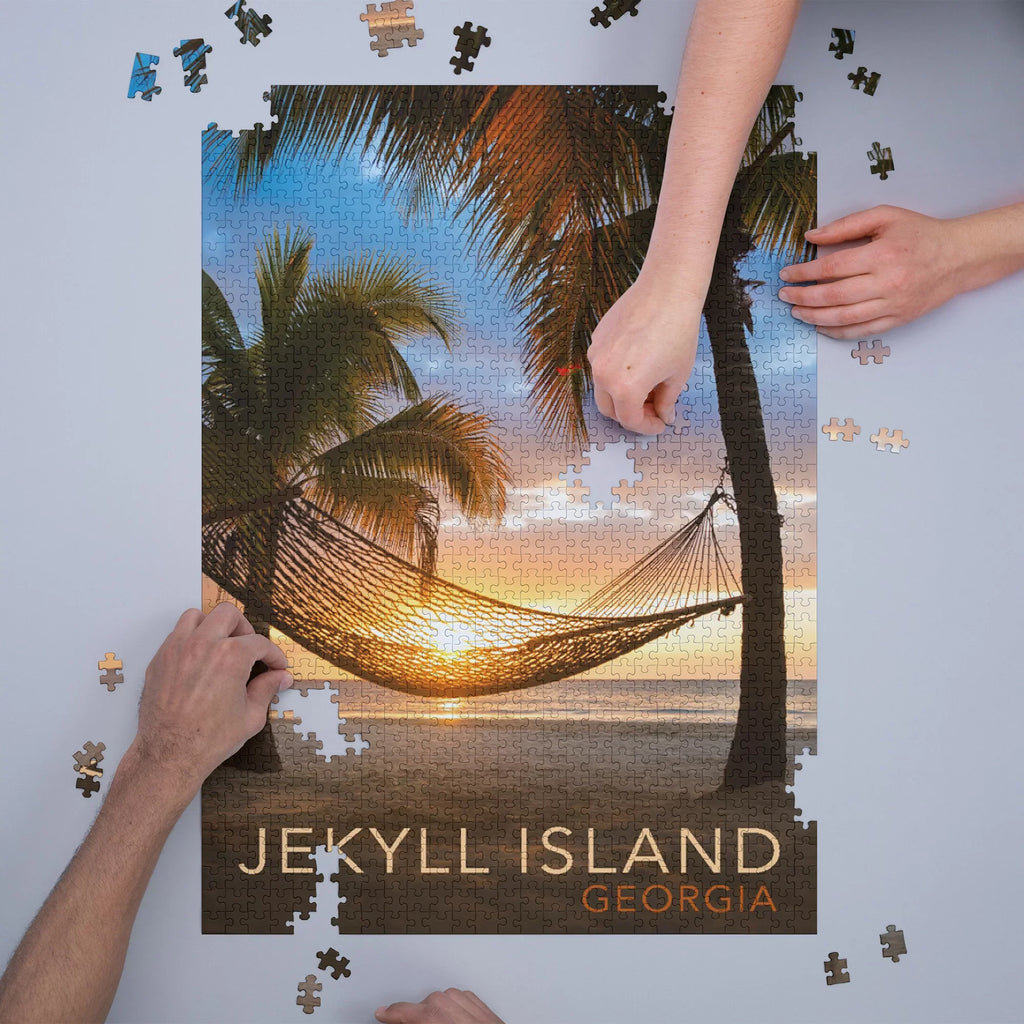 in Size Piece Georgia, Family, Made (1000 for Jekyll Challenging and Hammock Island, and Puzzle, USA) 19x27, Sunset Jigsaw Adults Puzzle