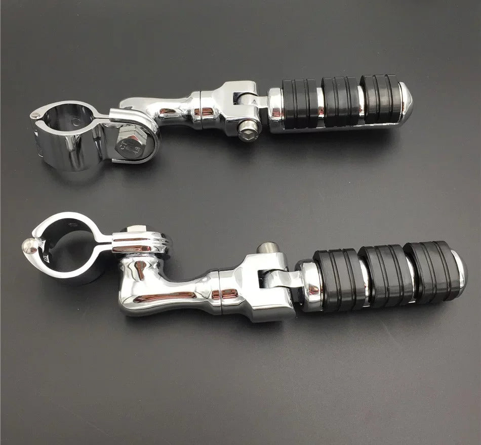 Sportster /Kawasaki VN1500 Harley For HTT-MOTOR Regular VN900 with Pegs 3 Chrome Clamps Rocket VN2000 1.5" Angled 1-1/2" VN400 1200/Triumph Footrest Foot Short XL 883 Vulcan
