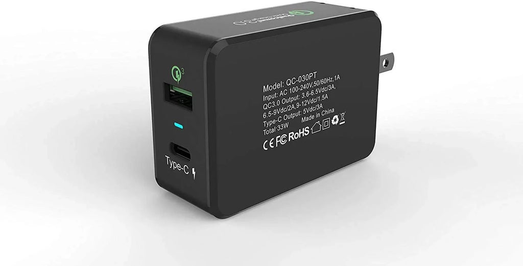 Compatible 3.0 Both Blade Quick Certified] Charge Plus Folding with with MicroUSB/Type-C XA/P/Z5/Z3/Z3v/Z2/E5 33W 3.0 Adaptive Professional Xperia [Black/UL QC Cables Sony Fast