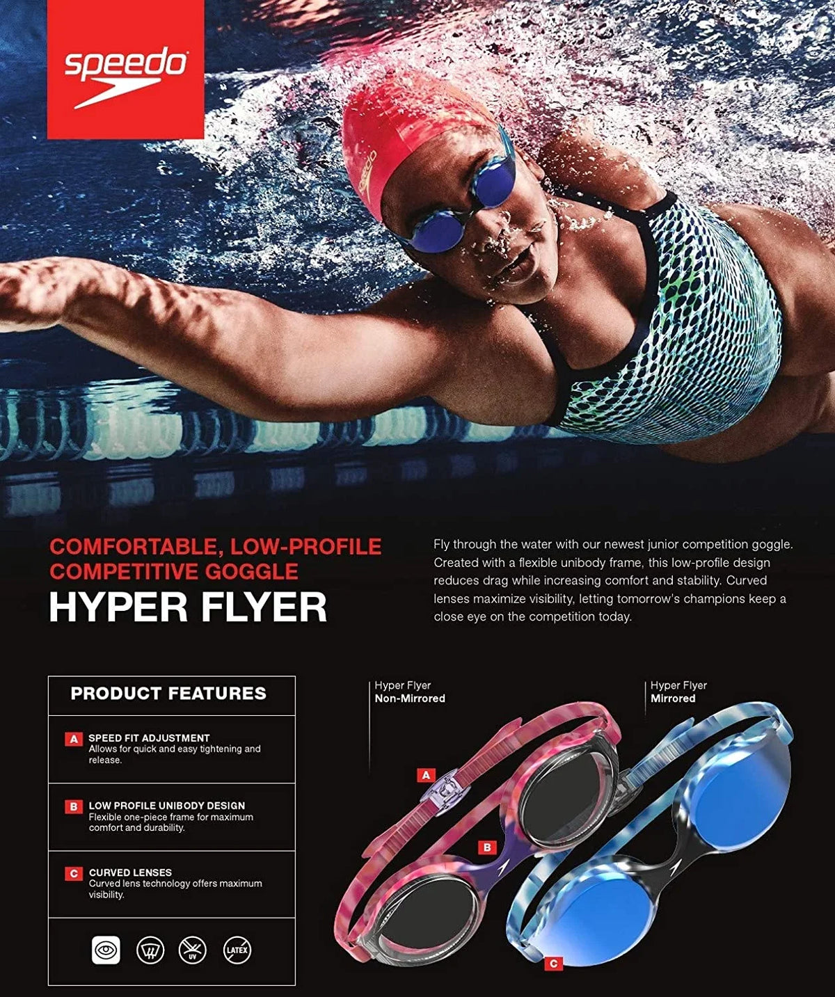 Mirror FLYER Speedo HYPER Goggles