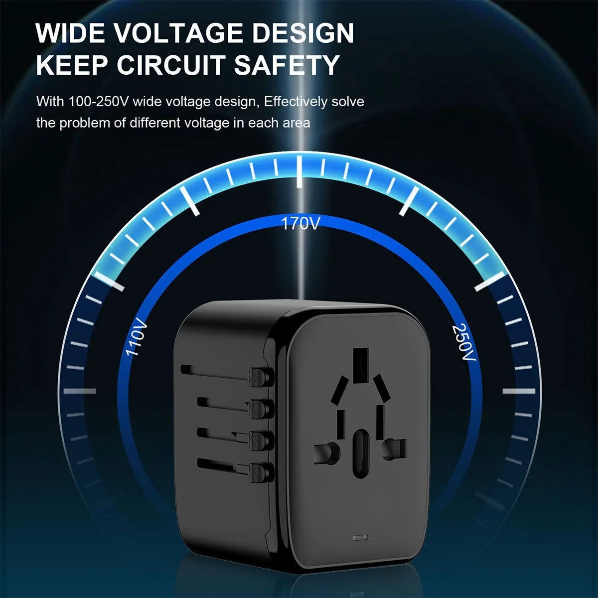 Universal Adapter Travel International USB+2 Plug Converter AICase Power Outlet 2 USB C