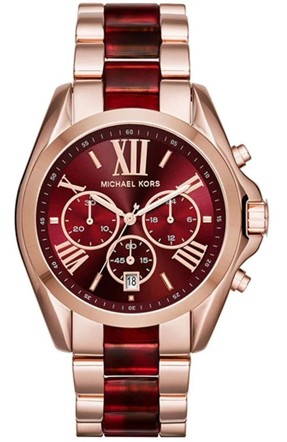 Chronograph Wrist Michael Burgundy Red Women for Kors Watch MK6270 Bradshaw