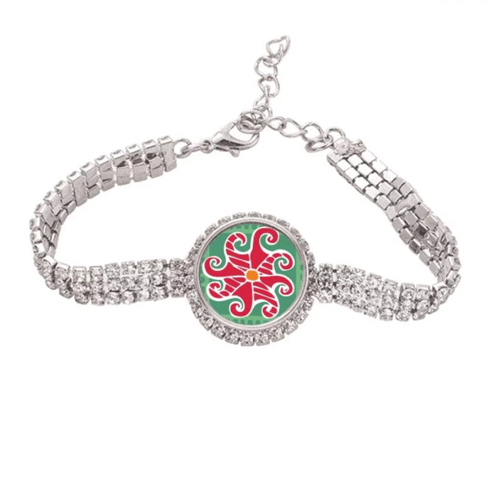 Red Civilization Totems Diamond Mexico Ancient Jewelry Bracelet Sun Chain Drawing Tennis Anklet