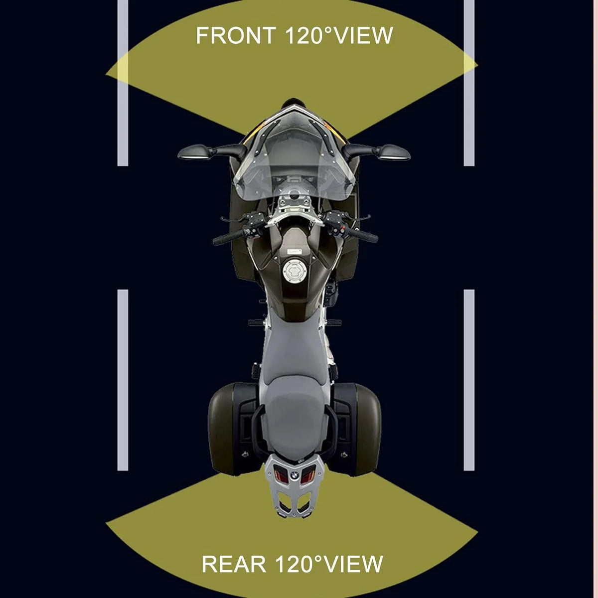 Video Camera Front Accessories and Recording Angle with 1 Motorcycle AHD 120° (Only Cam (720P) HD Rear 1MP Function 1080P+720P Camera Motorcycle 1080P) Channel Support Wide Recording Dash