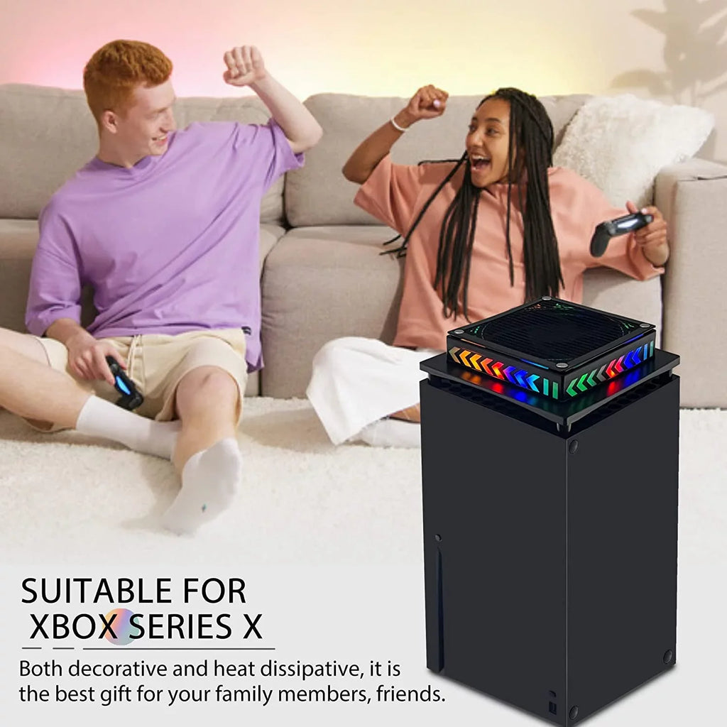 Series System Fan Noise Top for with Fan Xbox Low X OFOCASE Cooler LED Cooling Light Filter Black Dust with