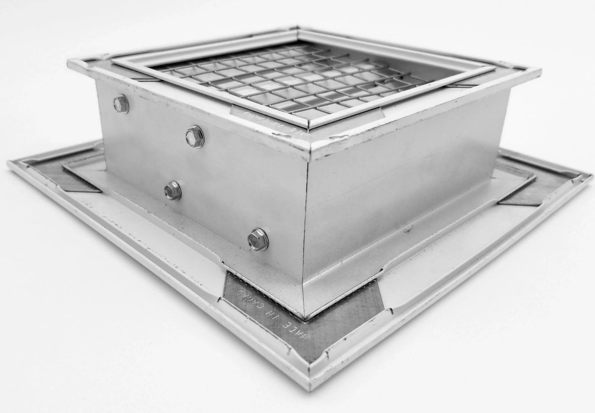 '- Mesh & Exterior X Aluminum with & HVAC 6"w Grille White Crawlspace Vent Waterproof - 6"h x 7.5”h] Vent Air Walls 7.5”w [Outer - Dimensions Screen for Rain