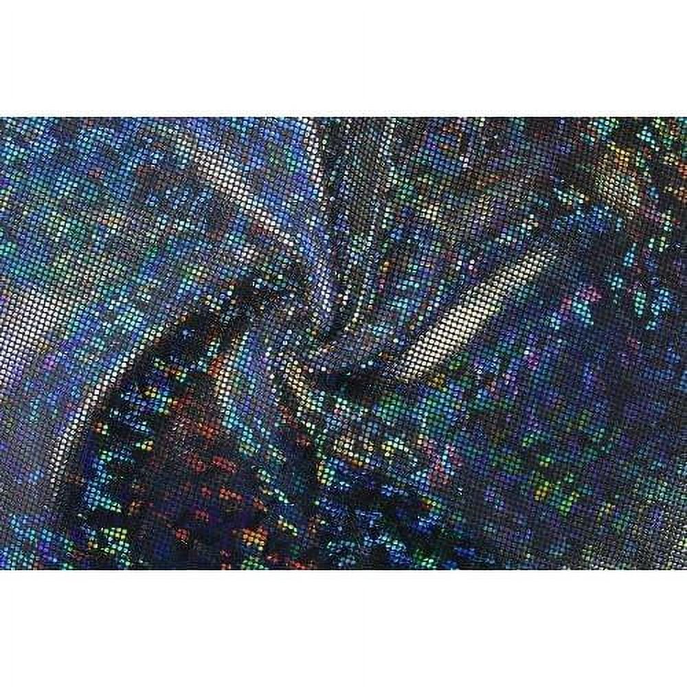 Dance For Swimwear, Hologram-Black/Black- 4-Way Shattered Glass Fabric Etc. Spandex Gymnastics, Stretch
