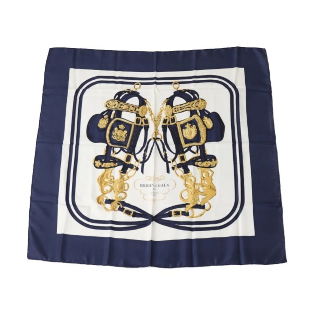 Hermes (Good) de GALA Scarf BRIDES Carre90 HERMES Pre-Owned Blue