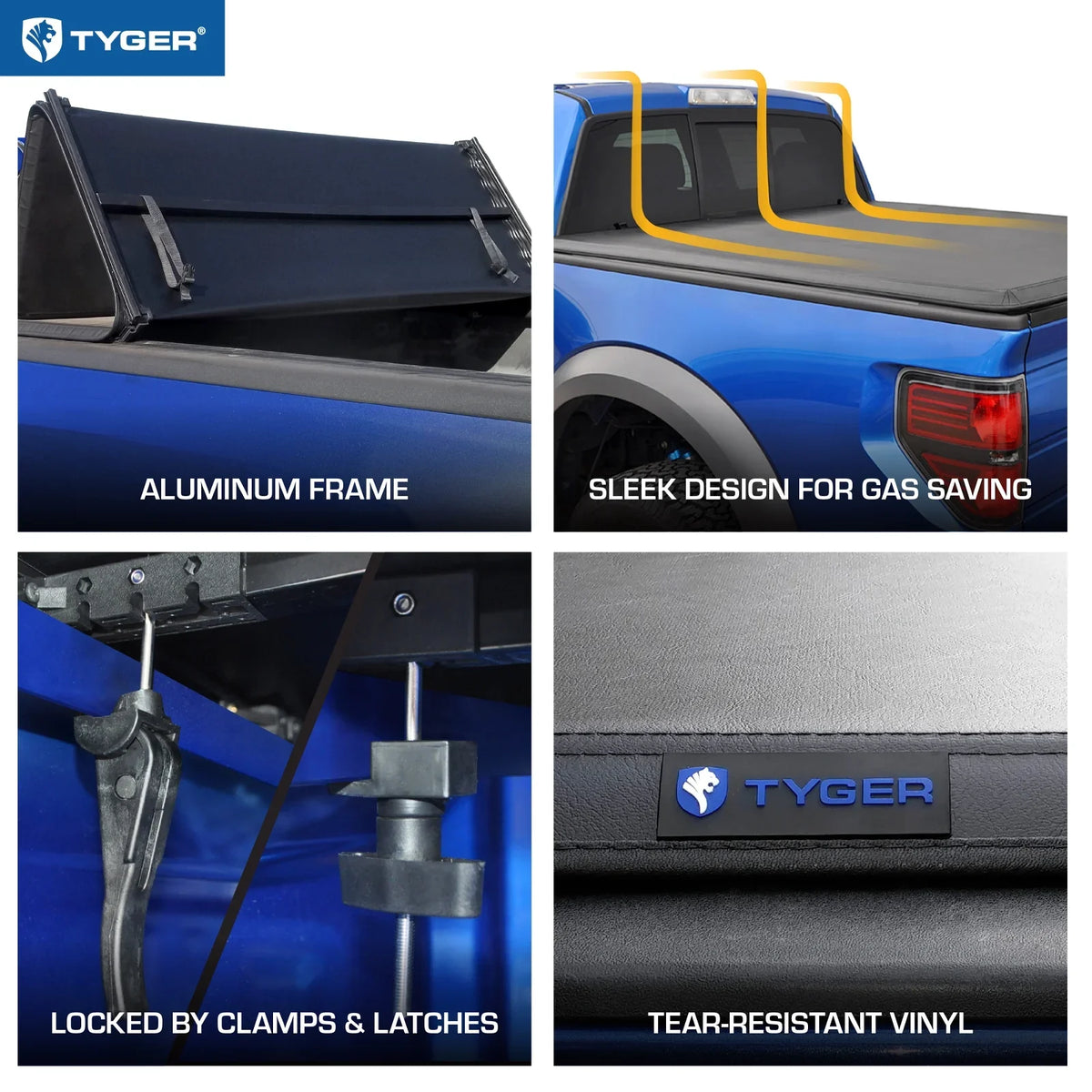 | 2015-2023 TG-BC3C1039 T3 Canyon 5'2" Chevy Auto with / Bed Tonneau Colorado Tri-fold Soft | Cover Vinyl Truck Compatible GMC | Tyger Bed