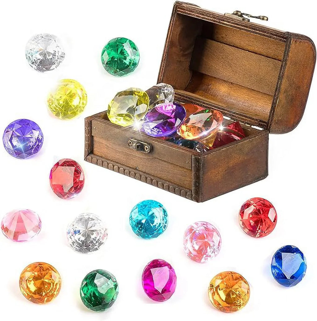 Diving Toy Big Box Big Dive Swimming Underwater Treasure Gem Diamond Colorful Gem PUBGAMER Toy Gift Chest Pirate Throw Toy Diving Pool with Set Set Training 15