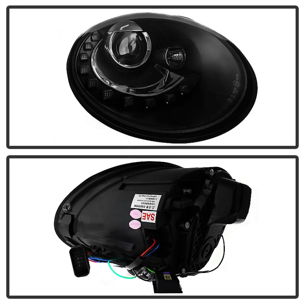 Beetle LED - - Headlights Spyder Projector DRL Volkswagen Black 06-10
