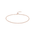 Flat Anklet 9"-10" Rose 14K Mariner Adjustable Link 2.20mm Gold Women's