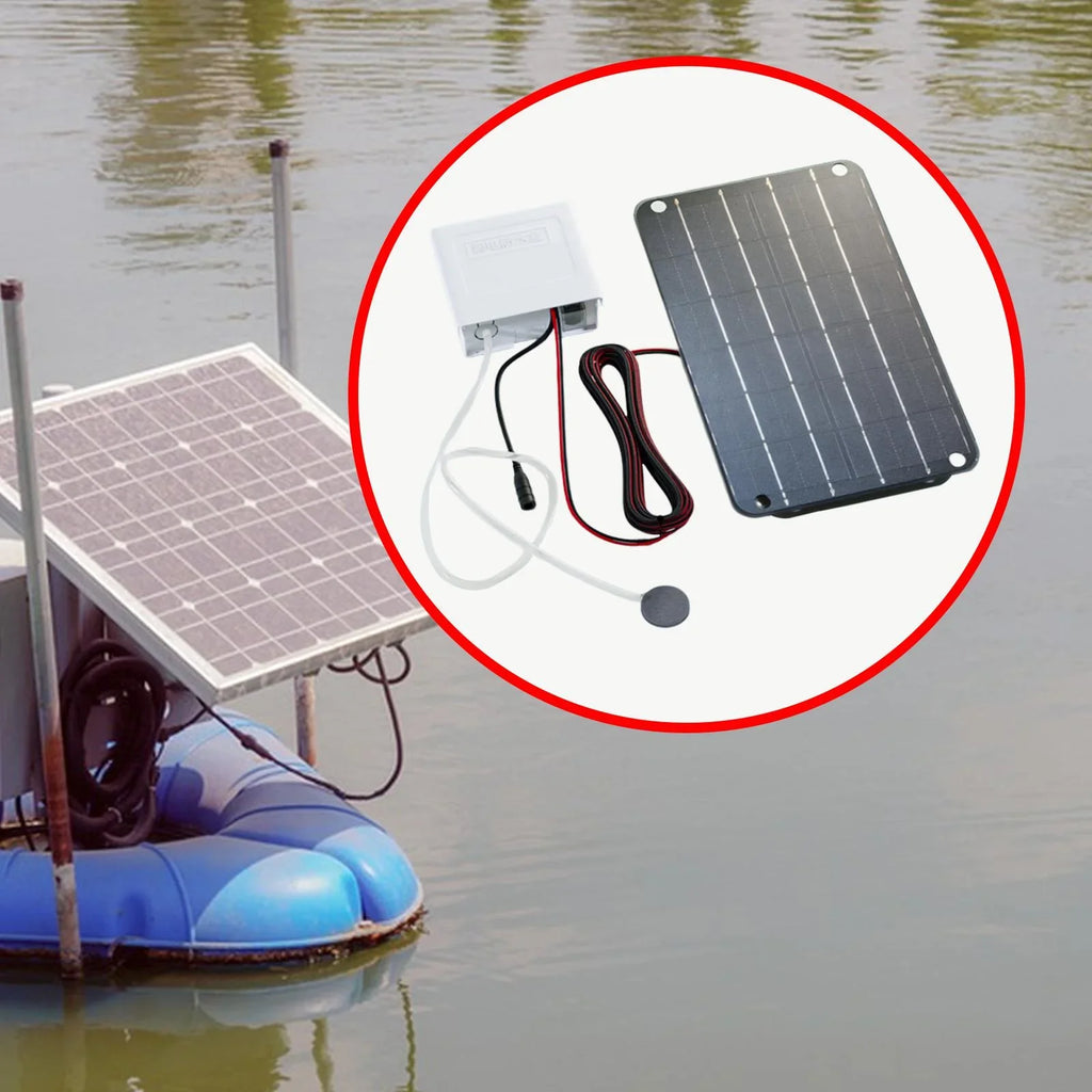 Silent Solar Air Pump Friendly,6V Air Powered Pump Solar for Pump,Aquarium Pond Eco Hydroponics Solar kesoto Pond Oxygenator Aerator