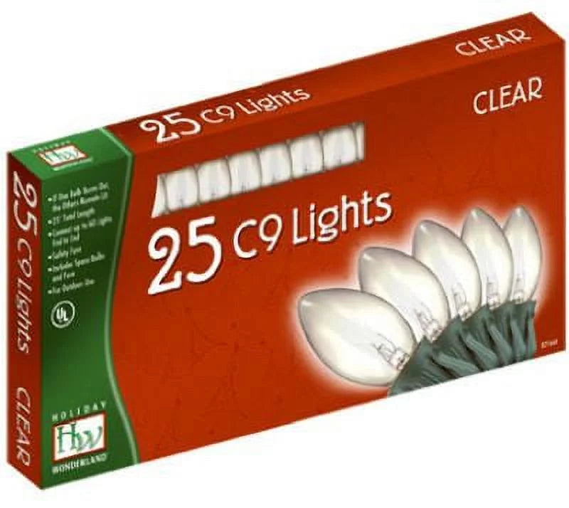 Bulbs, - Set, Wonderland Christmas C9 Clear, Quantity 25-Ct. 25-Light Holiday 1 925C-88