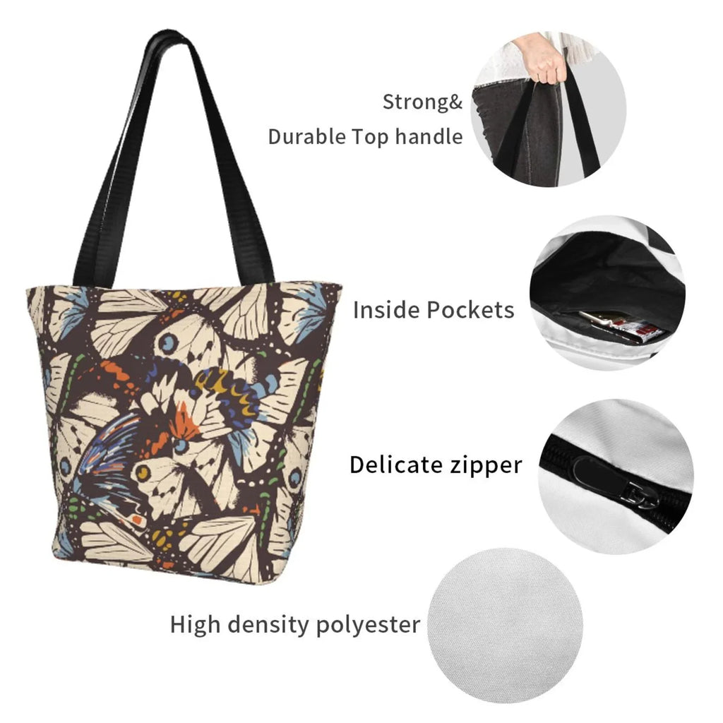 Butterflies Capacity Handbags Women'S Bag,Shoulder Tote Lukts Large Shopping Vector Hobos Bag Bag