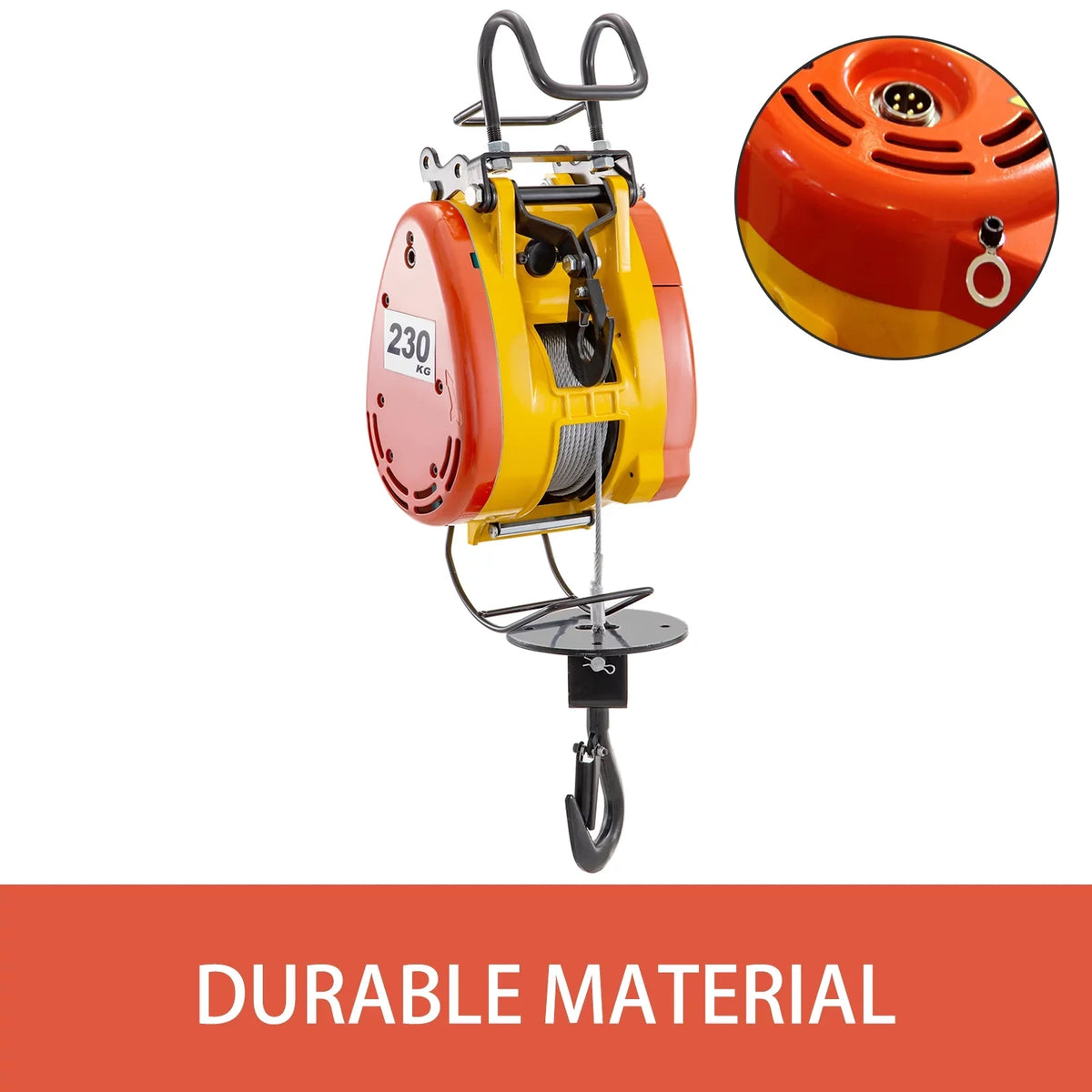 230kg 98ft/30m Crane Rope Volts Electric with 507lbs 1 Winch Control Overhead Wire Capacity System Phase Electric Electric with 110 Length VEVOR Pulley Lift Hoist Remote Steel Trolley