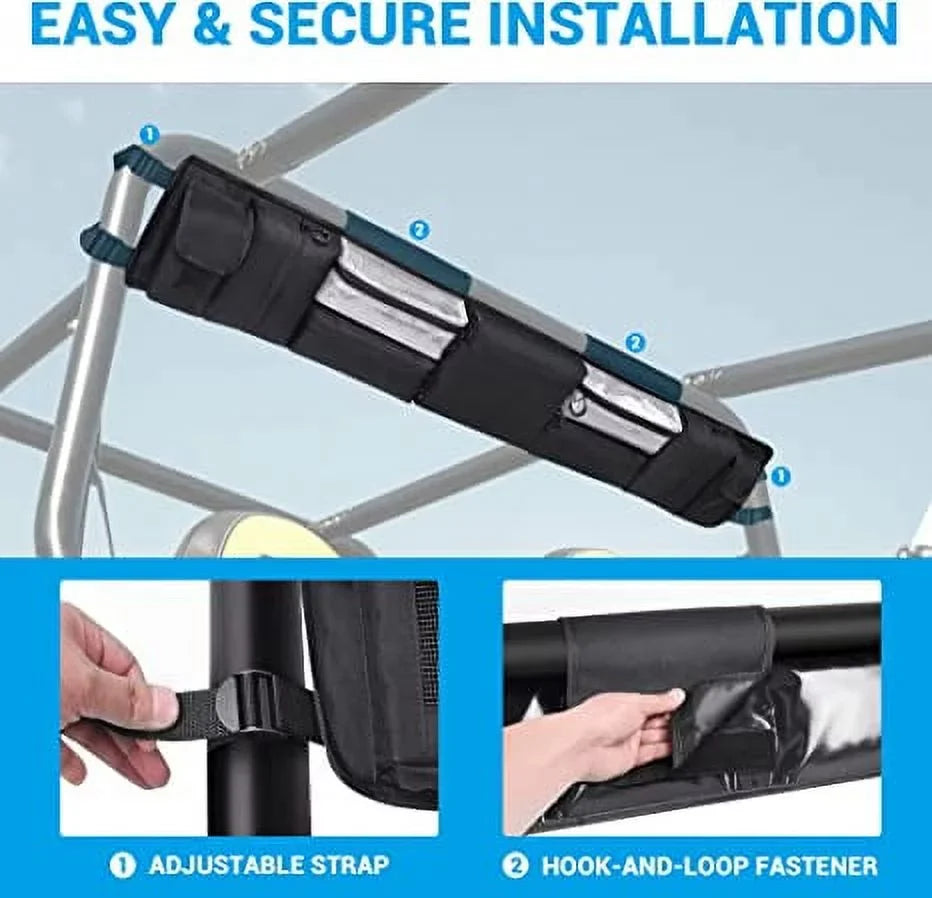 Yamaha and Solution UTVs, Most MICTUNING for Kawasaki Full Polaris, Gear Cage Black Bag Cargo UTVs Storage Size Tools Roll Bags, Rear Organizer, UTV Storage