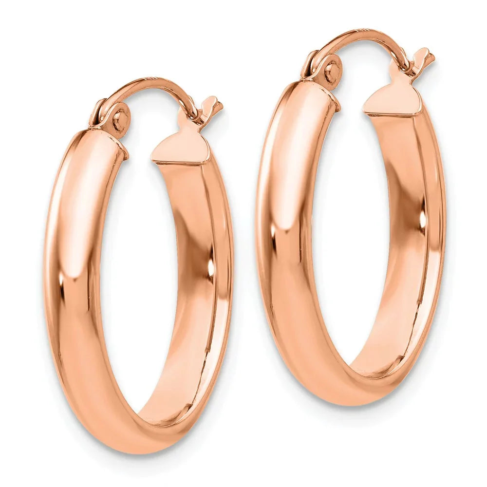 for and Earrings; Real Polished Rose and Oval for Men Gold Adults Women Hoop 14kt Tube Teens;