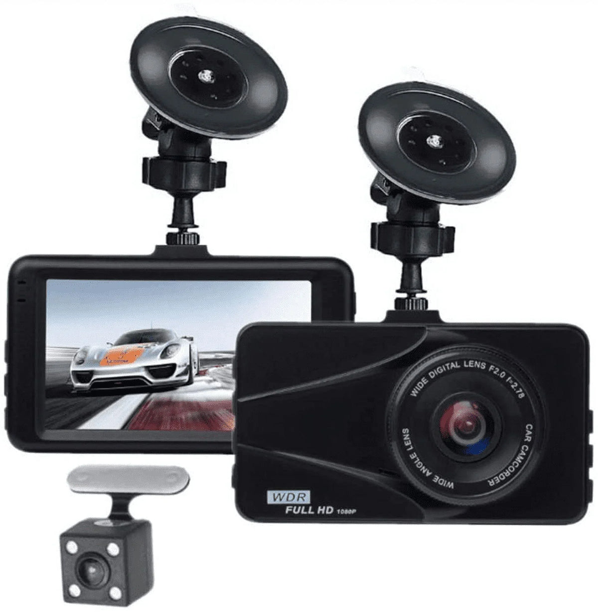 HD Recording Wide WDR, Detection Travel Dash 3" G-Sensor, Cam Dual T670 Angle, Recorder Full 170° Excellent For LCD DVR Screen Plus Video Loop Images uber Motion