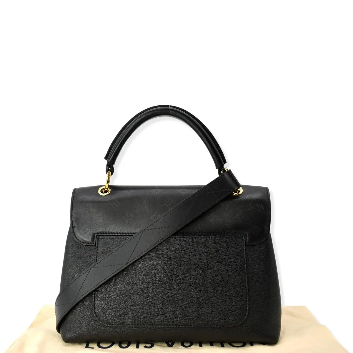 Shoulder Pre-owned One Leather Black Very Monogram Bag VUITTON Handle LOUIS