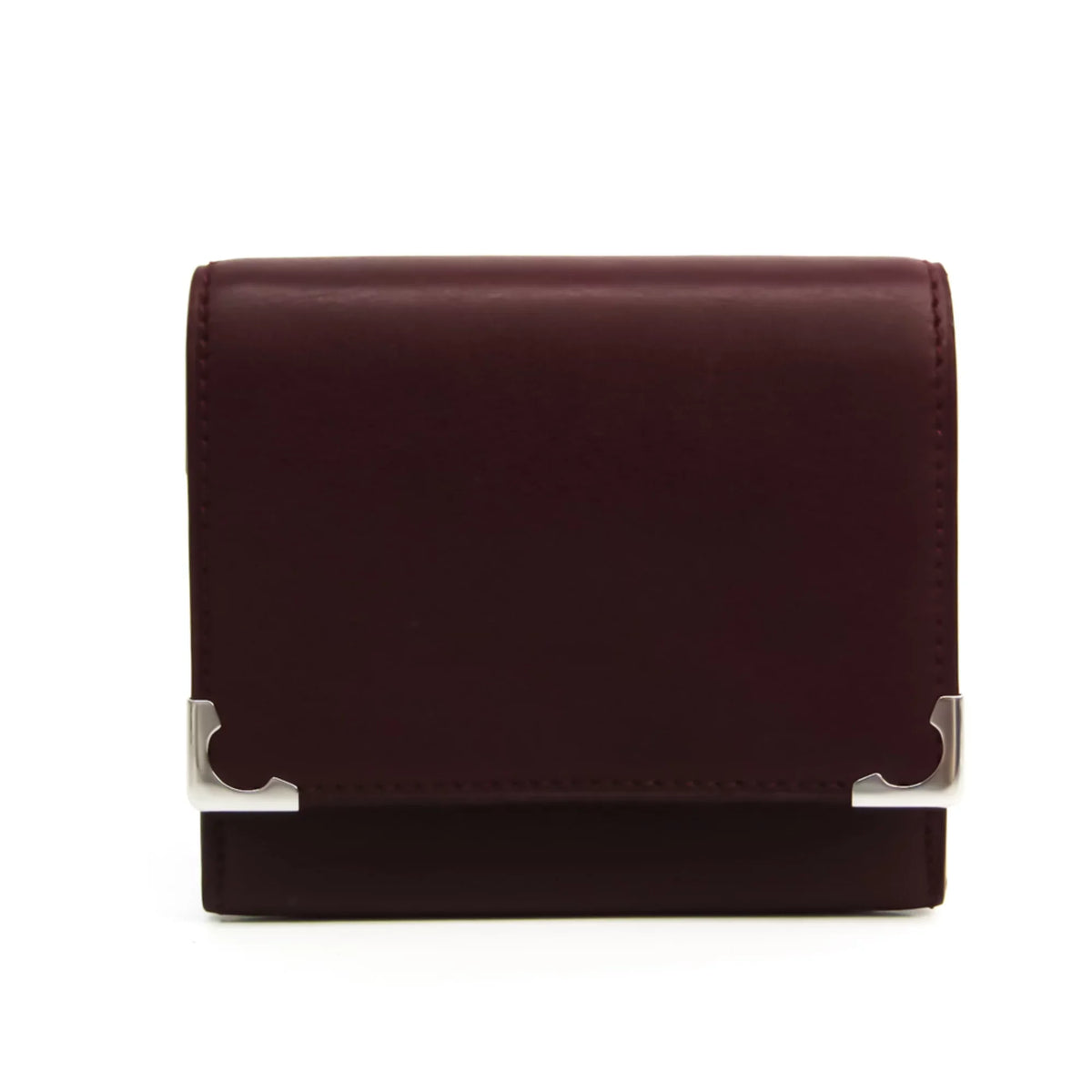 Calfskin (Good) Cartier Case Pre-Owned Bordeaux L3000570 Unisex Purse/coin Coin Cabochon