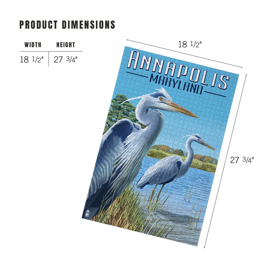Lantern Annapolis, Maryland, Piece Press Herons Puzzle, Blue 1000 Jigsaw
