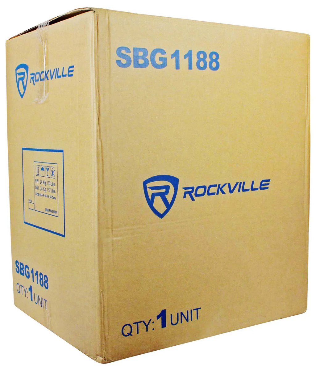 18" Amplifier+Cable Subwoofer Pro SBG1188 DJ PA 2-Channel Sub+5000w Rockville