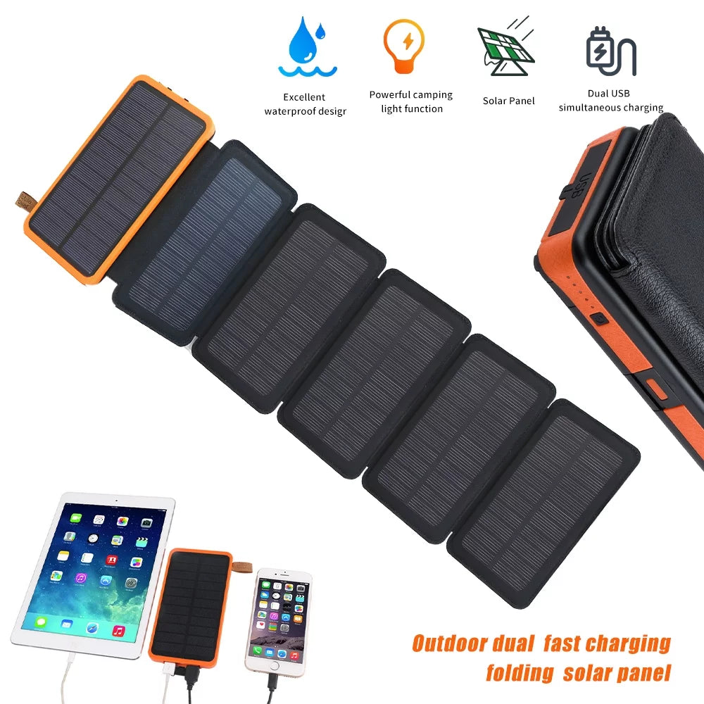 Battery Bank, 26000mAh, Outdoor for Charger Fast Tablets Phones, Pack Portable Charge Power Solar USB