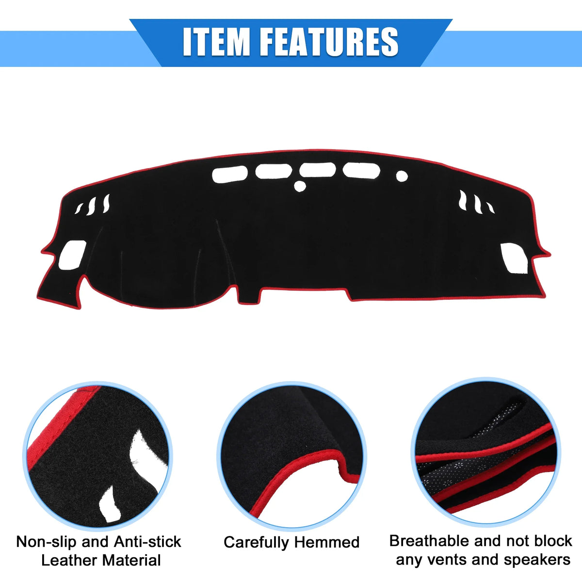 Unique Nissan Altima Dashboard Cover Center 2019-2020 Car Polyester Red Bargains Compatible for Protective Console