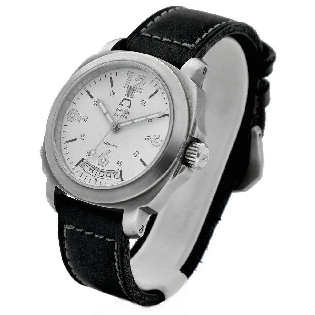 2006 Day Ivory Anonimo 51ETA Dial Date Leather Watch D-Date 43mm Automatic Men's