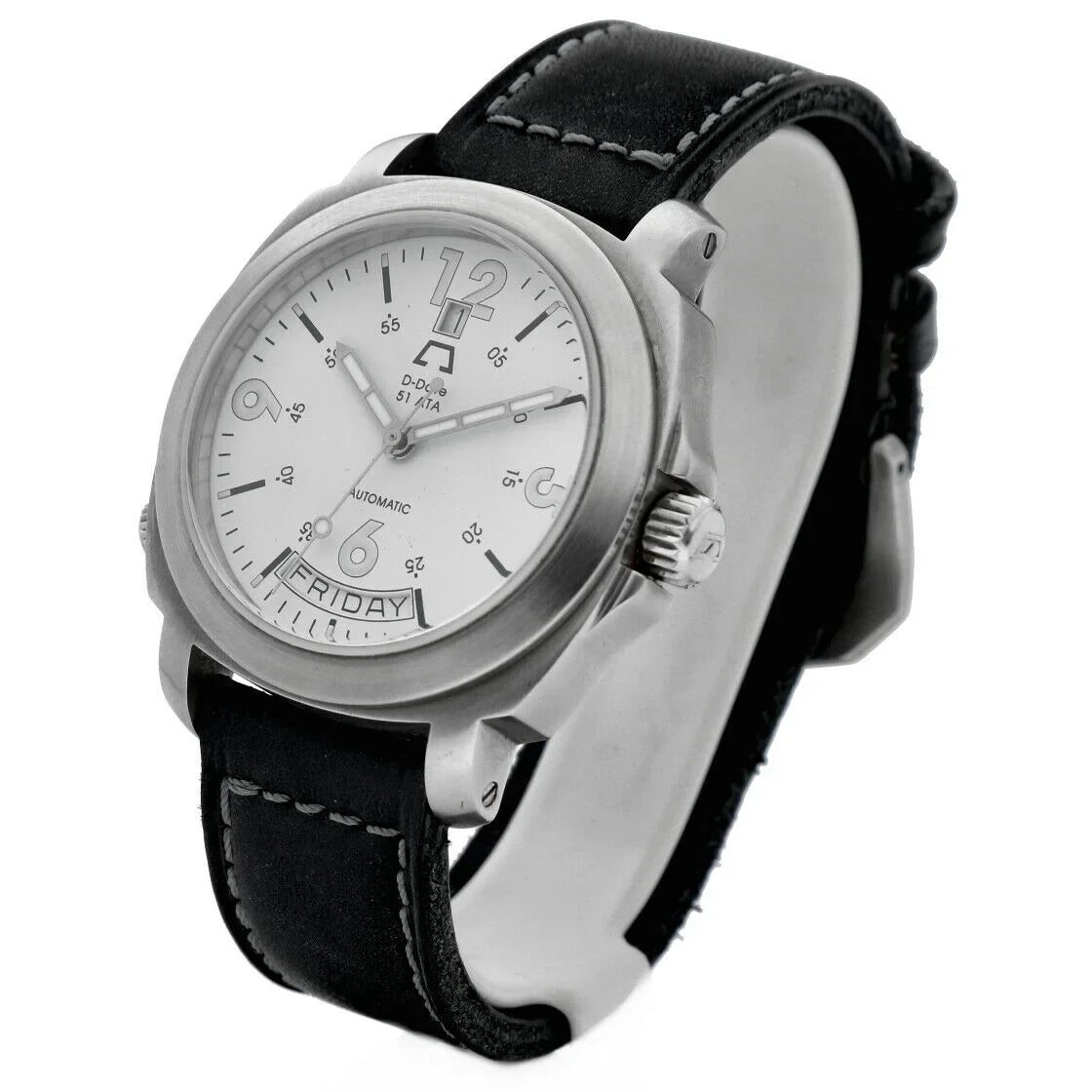 2006 Day Ivory Anonimo 51ETA Dial Date Leather Watch D-Date 43mm Automatic Men's