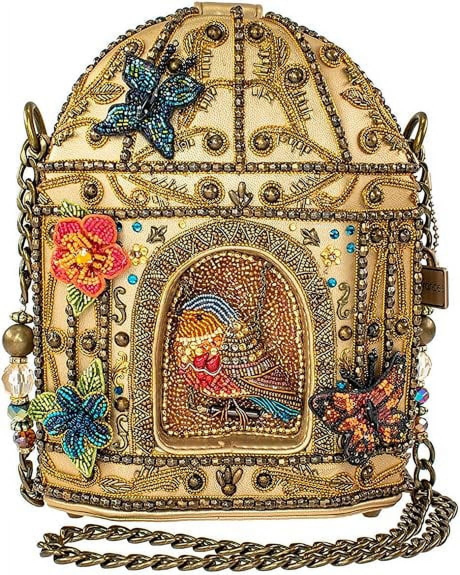 Beaded Be Cagey Multi Mary Frances Crossbody Birdcage Handbag, Don't