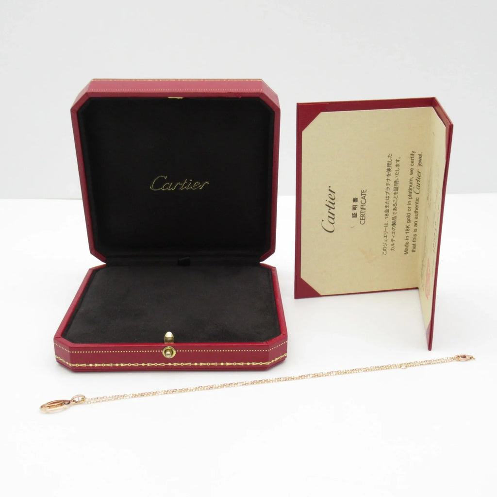 diamond Necklace Clear (Good) Gold) CARTIER Necklace double Pre-Owned K18PG(Rose Logo Clear