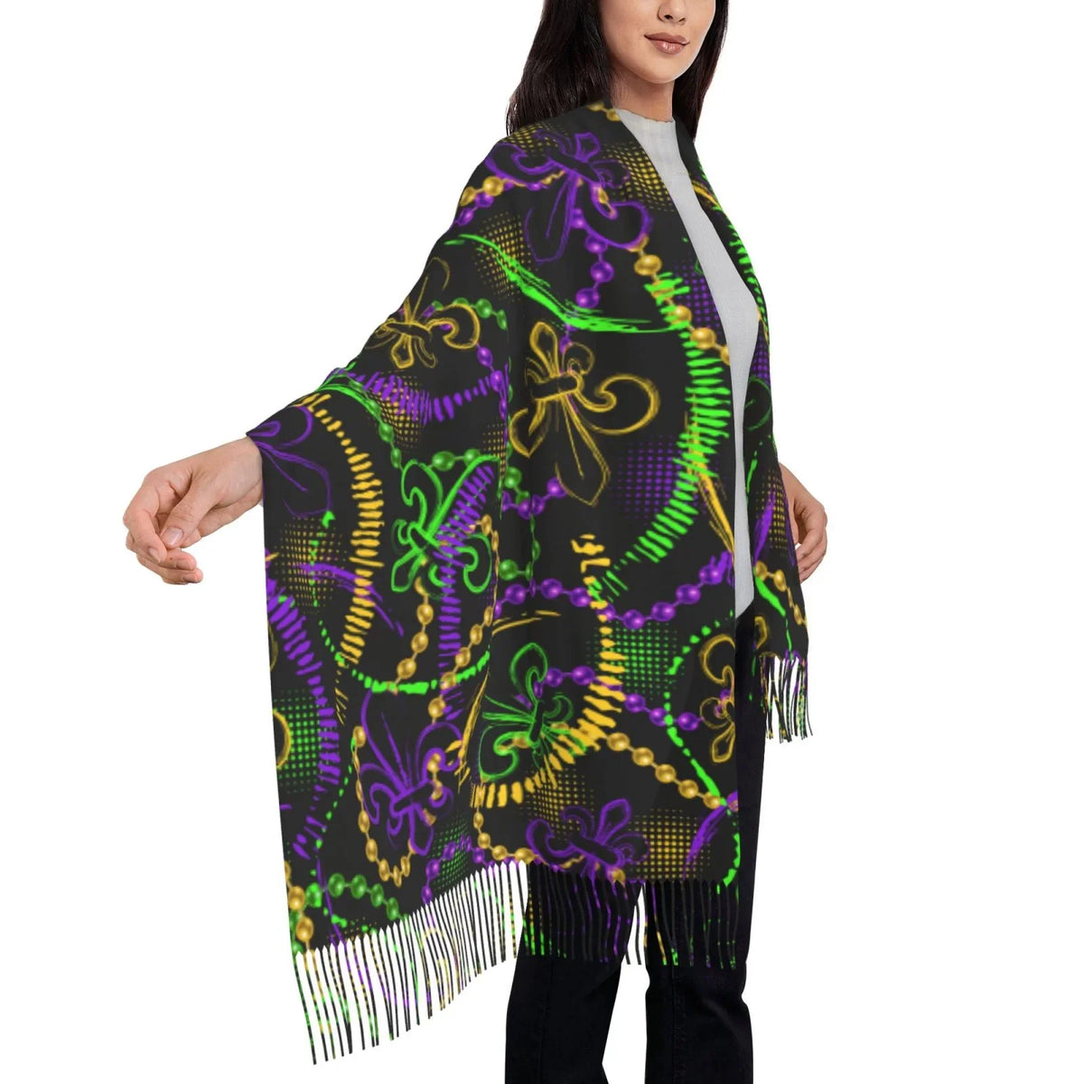 For Bingfone Shawl Women Scarf Cashmere Feel Warm Soft Neon Scarves Mardi Elegant Gifts- Winter Wrap Gras Large Art Print
