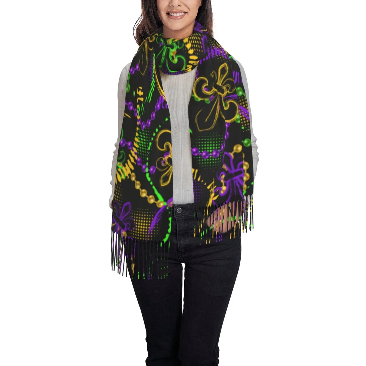 For Bingfone Shawl Women Scarf Cashmere Feel Warm Soft Neon Scarves Mardi Elegant Gifts- Winter Wrap Gras Large Art Print