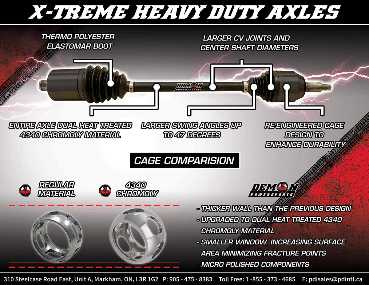 inch HCR) Demon Xtreme Powersports (2016 Heavy for Axle 2018 Duty General 1000 5 Spec, Polaris 2019) - Series Long [Front] 2017 EPS Travel (Race