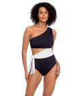 One-Piece Solids One Air Cutout Ralph Black 12 Lauren Bel LAUREN Shoulder