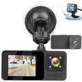 HD Cam, Channel with Dash Dash - Recording Monitor, Night Vision, Backup Black 1080P 3 Camera TSV Loop Parking G-Sensor,