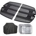 Drip for Grill Cast 7646 Barbecue 3 Set Bundle and Generic Grills Cover Waterproof Q Cooking 300/3000 with Weber Protection Pans Grates of Series Weber Outdoor Aluminum Iron