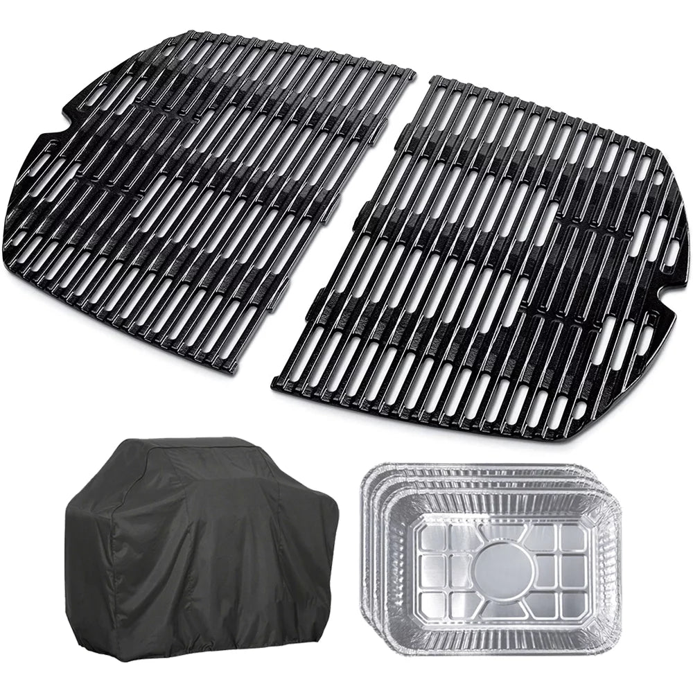 Drip for Grill Cast 7646 Barbecue 3 Set Bundle and Generic Grills Cover Waterproof Q Cooking 300/3000 with Weber Protection Pans Grates of Series Weber Outdoor Aluminum Iron