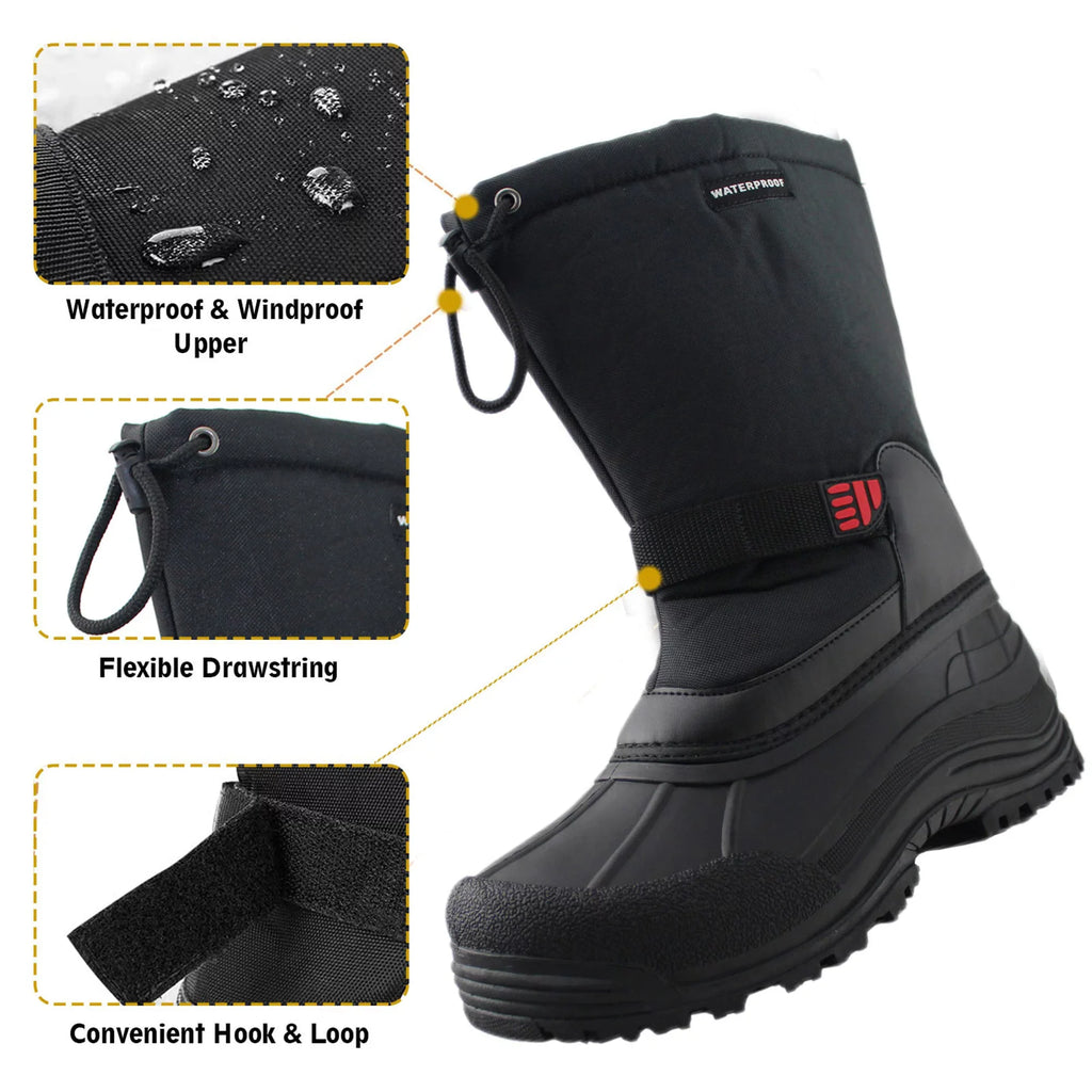 Insulated Size Tanleewa Boots Snow Shoe Adult Winter Male 11.5 Anti-Slip Boots Men's Waterproof