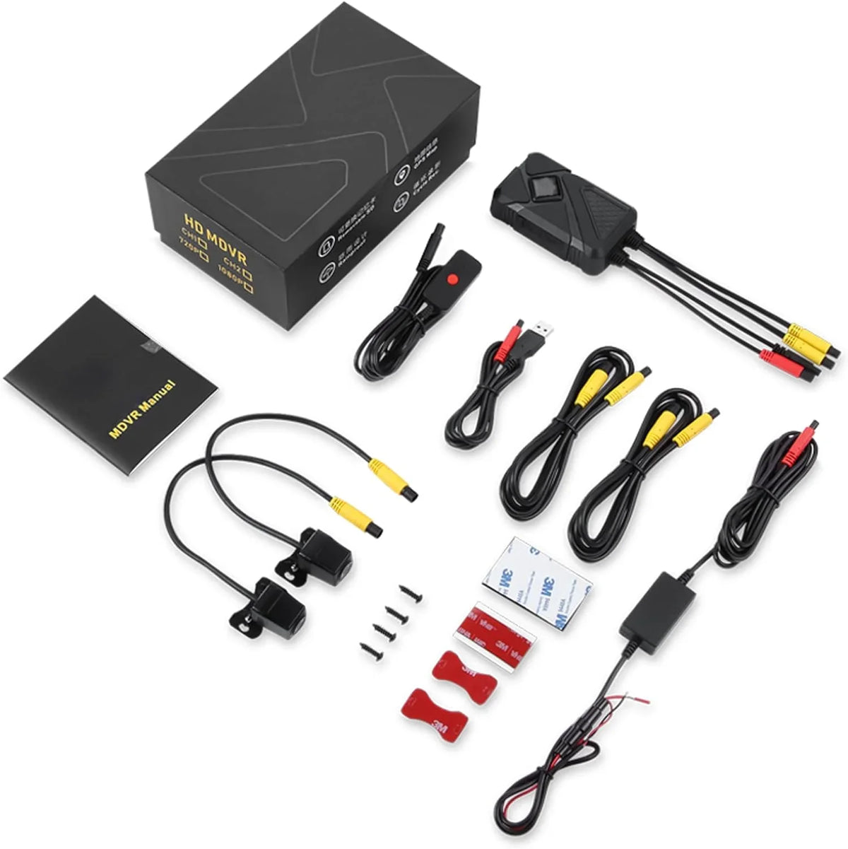 Video Camera Front Accessories and Recording Angle with 1 Motorcycle AHD 120° (Only Cam (720P) HD Rear 1MP Function 1080P+720P Camera Motorcycle 1080P) Channel Support Wide Recording Dash