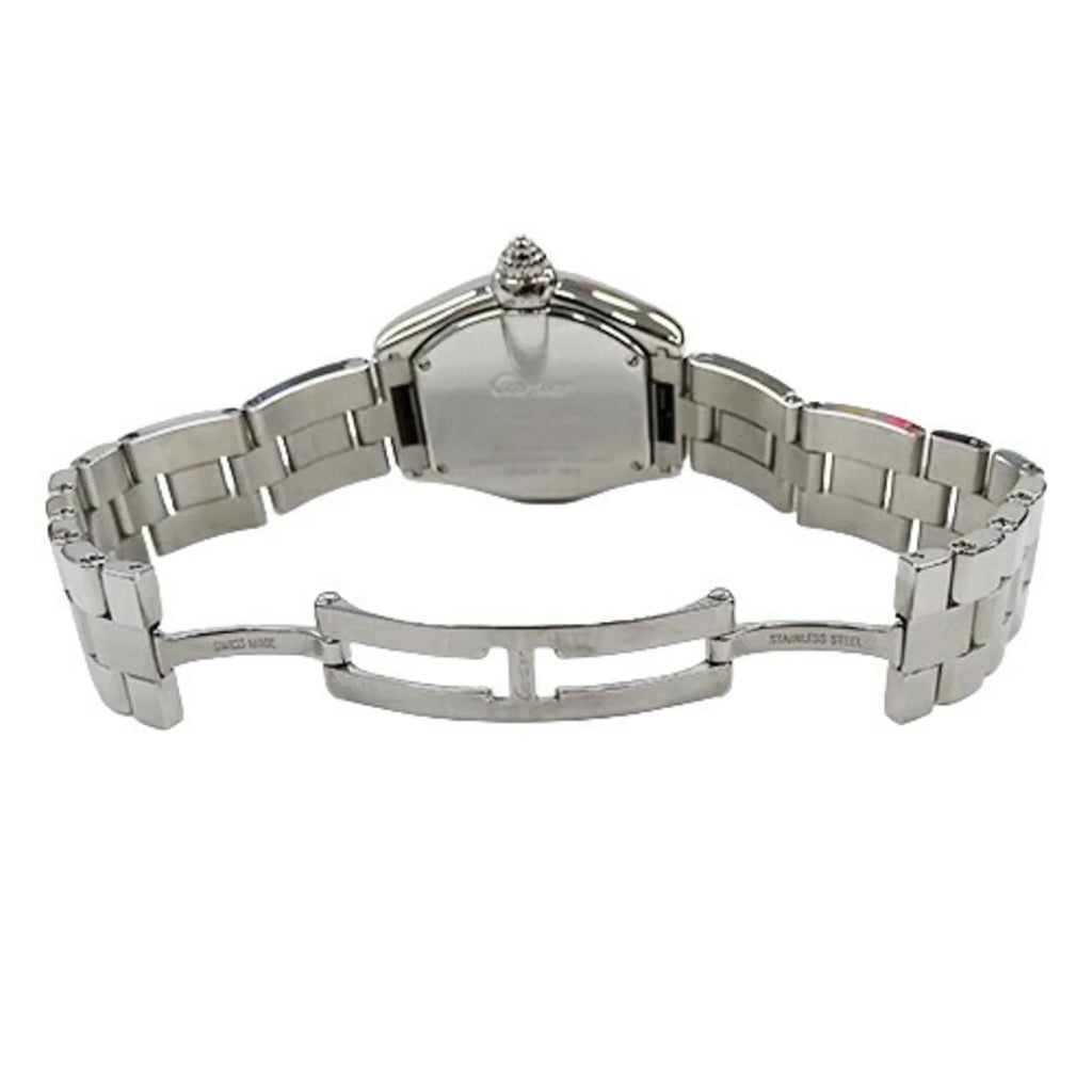 W62016V3 Polished Pre-Owned Roadster Cartier SM SS Silver Stainless Steel Date Watch Quartz Ladies (Fair)