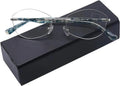 Frame, Designer Blocking Computer 2.5 Glasses Reading Readers Fashion Lens Clear Blue Rimless UV400 Ladies Light Protect Women AQWANO