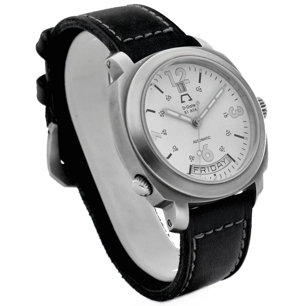 2006 Day Ivory Anonimo 51ETA Dial Date Leather Watch D-Date 43mm Automatic Men's