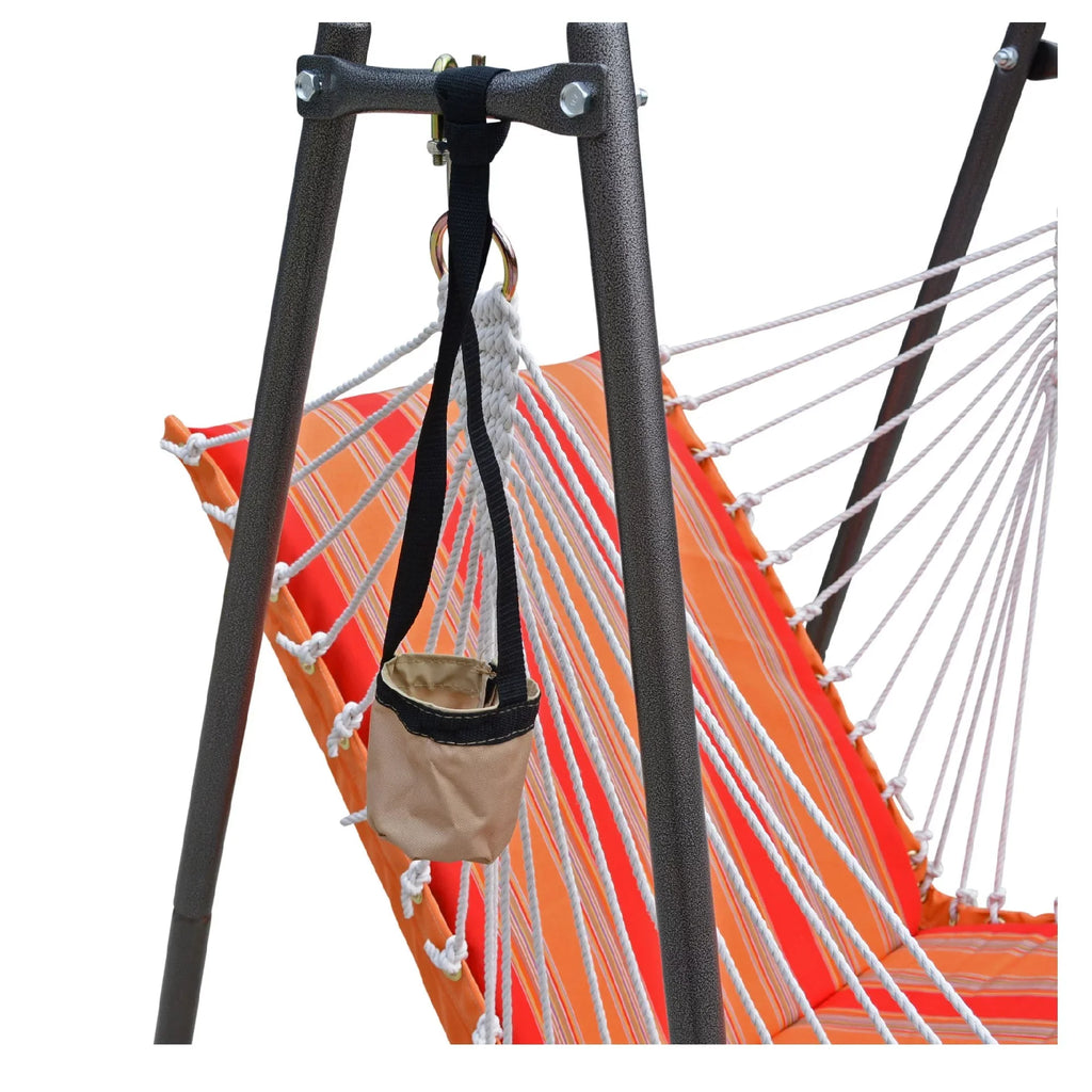 Stand Hammock Acrylic Soft Collection 64" and Orange with The Hamptons Comfort Red Chair