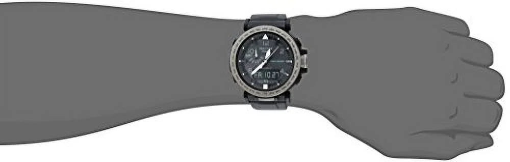 Triple Watch, Sensor Black Casio Silicone Strap Pro Solar Men's Powered Trek