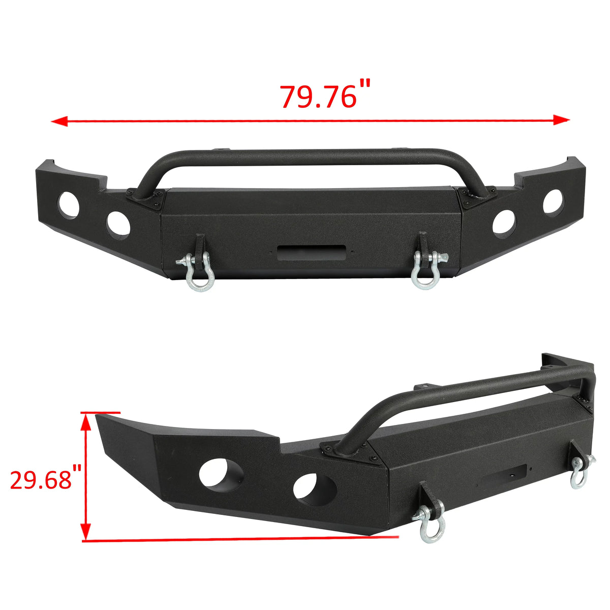 W/ Silverado HECASA 2007-2013 for Chevy Push 2010 Front Bar 3-Piece 2009 2013 2012 D-Rings Bumper 1500 2011 Modular 2008