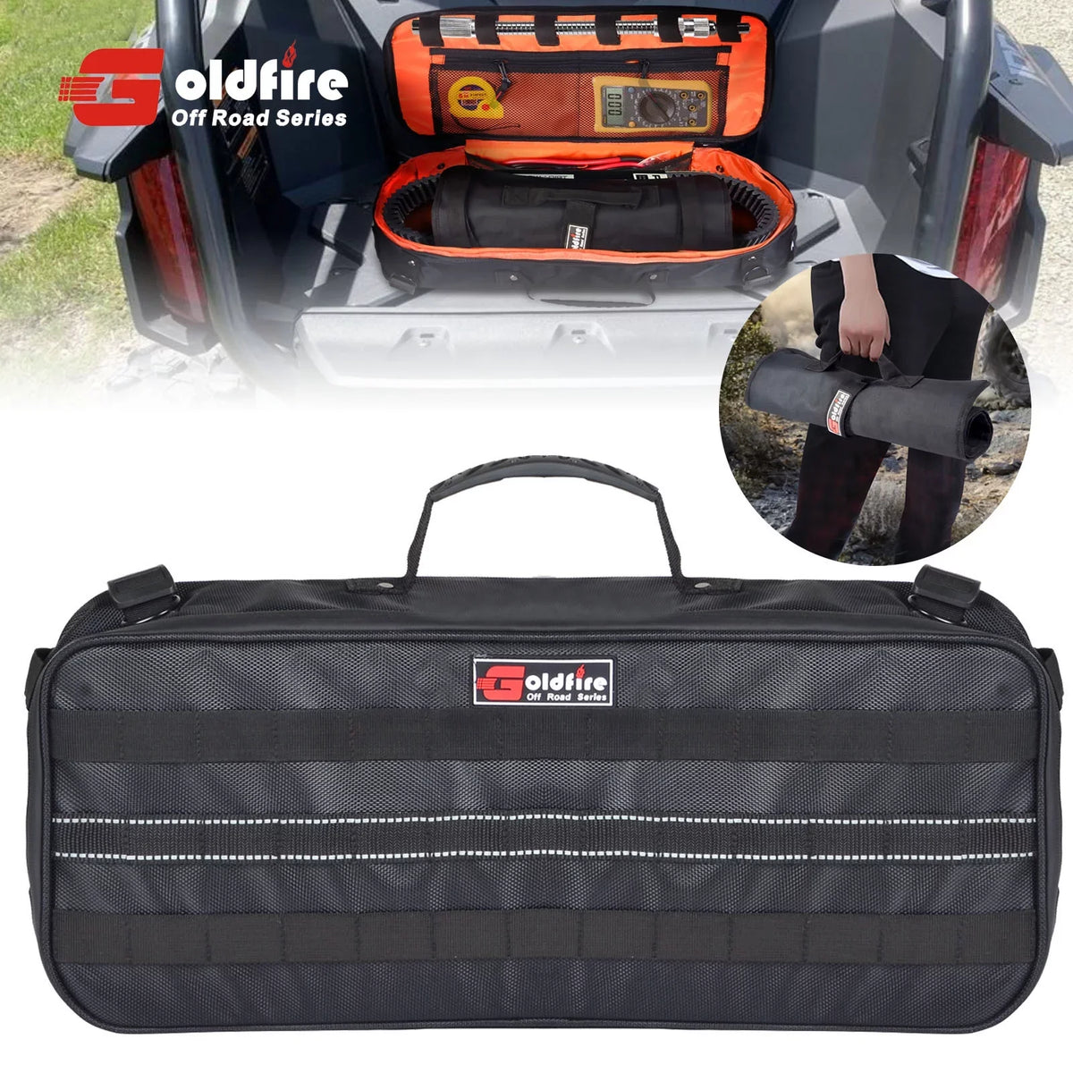 Organizer Portable Tool Tool Tool Bag Car Truck Kit Storage UTV for Storage Pouch Travel Roll with Universal ATV Goldfire Wrench